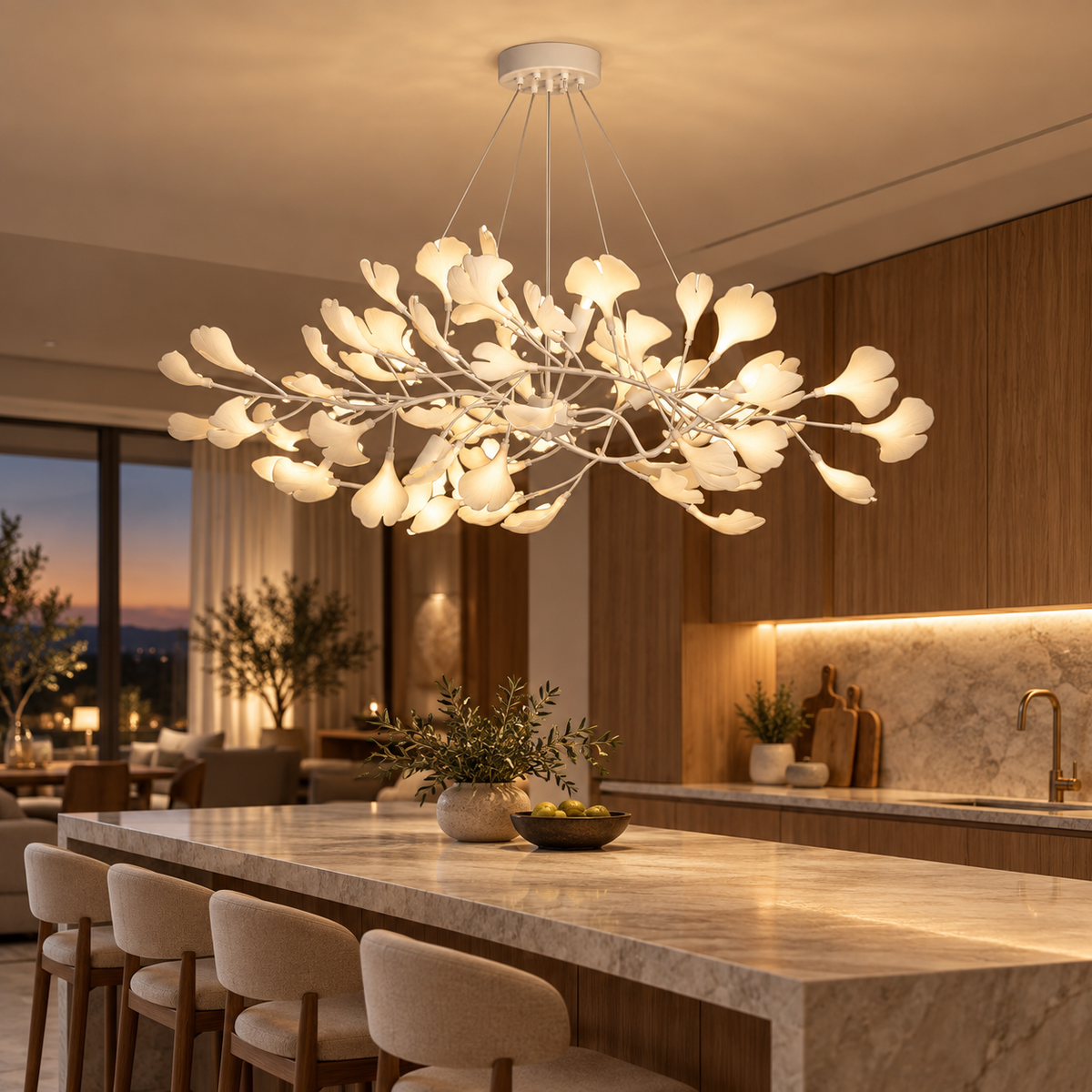 Gingko Bough Chandelier Glowryte