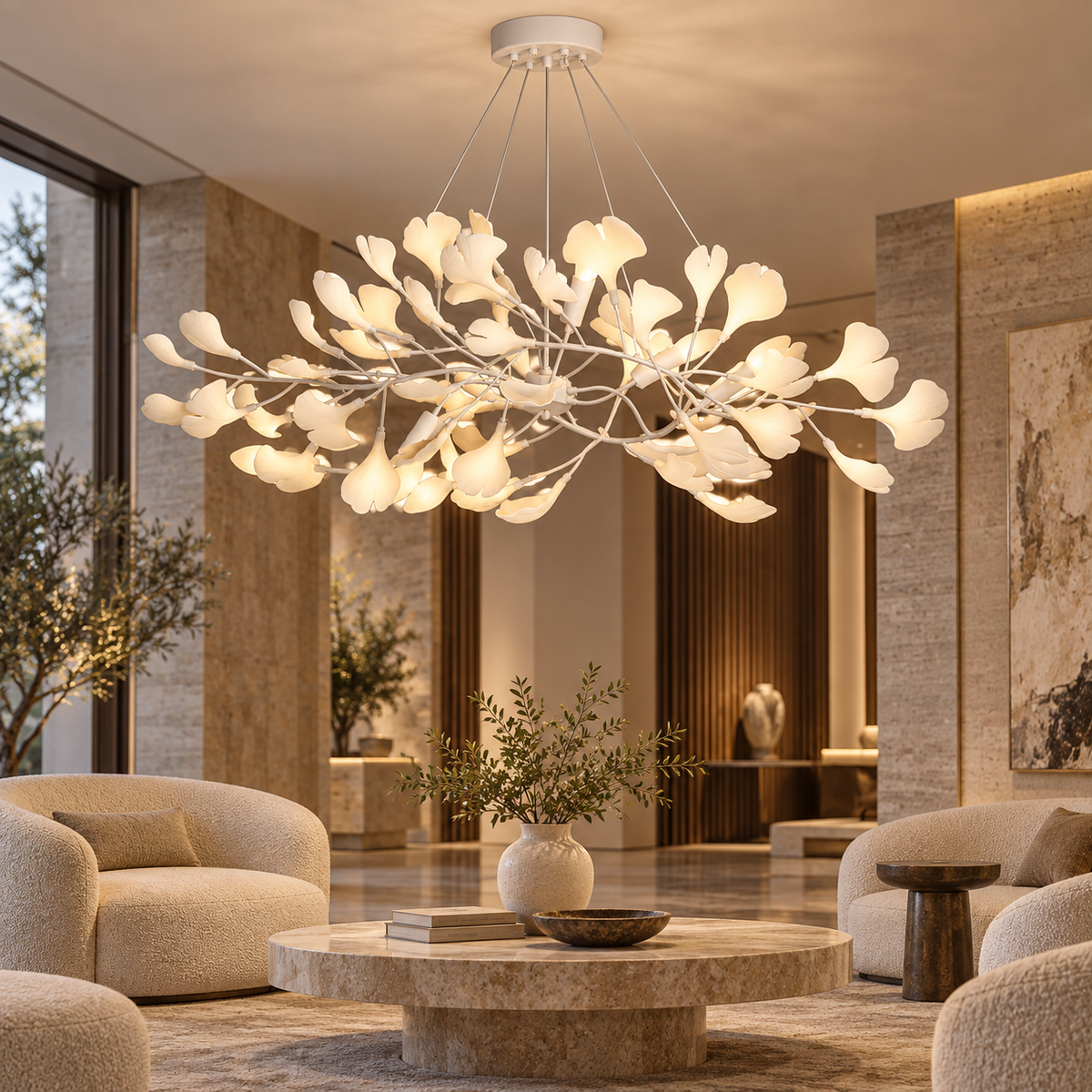 Gingko Bough Chandelier Glowryte