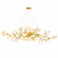 Gingko Bough Chandelier Gold Lampbody + White Leaves Glowryte
