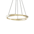 Vela Flow Chandelier Brass + Clear Lumiora