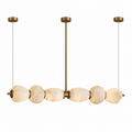 Helia Sculptural Alabaster Linear Chandelier Glowryte