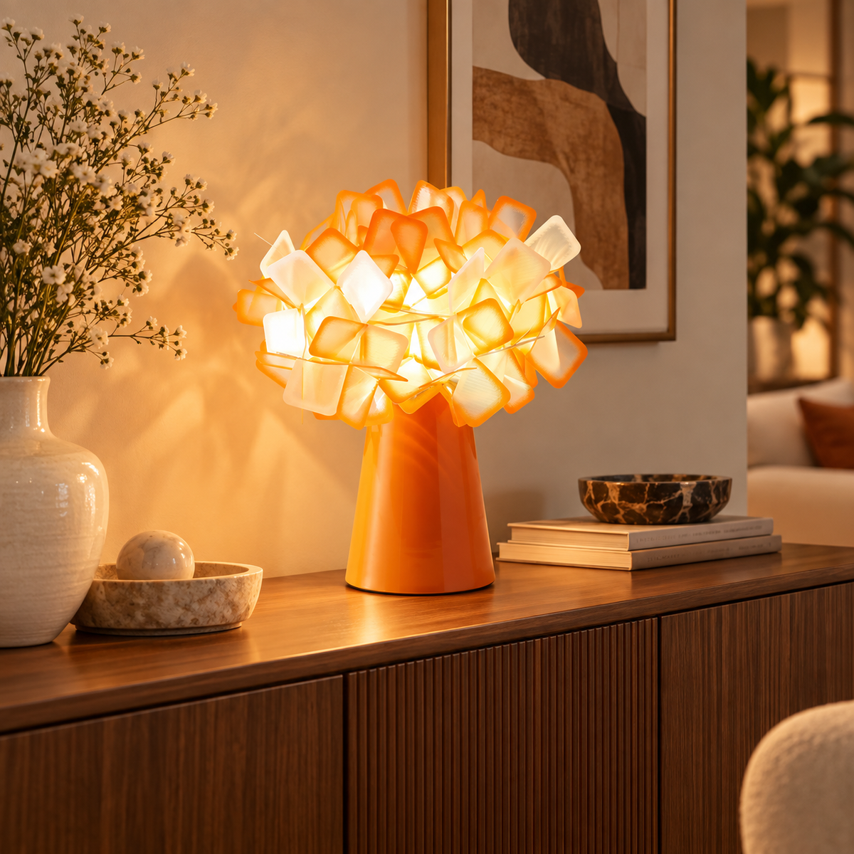 Asteria Geometric Blossom Table Lamp Glowryte