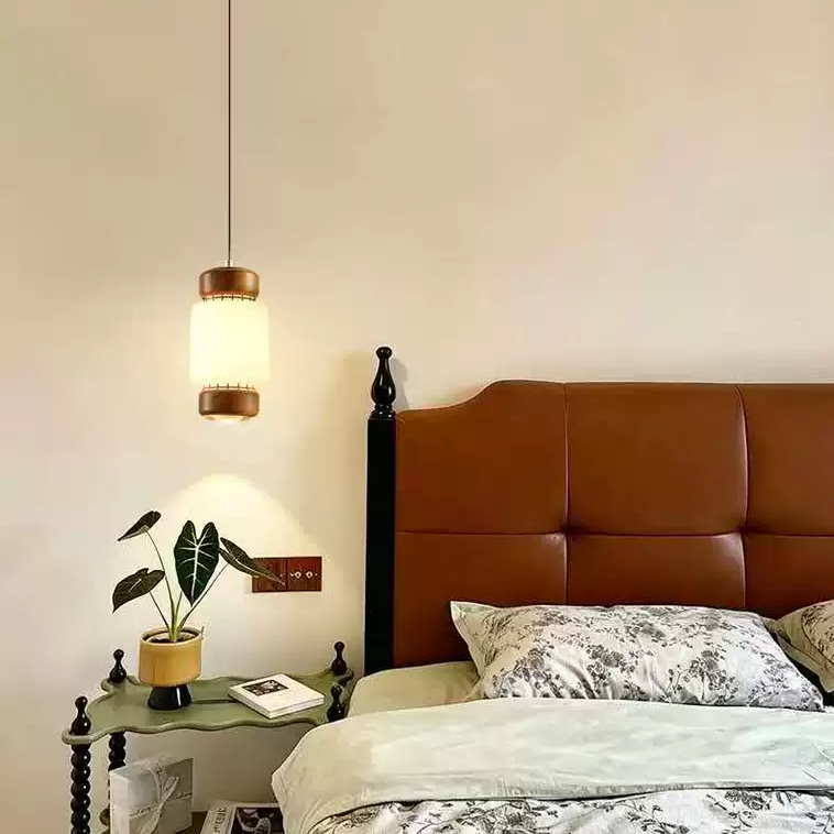 Kaito Walnut Cylinder Mini Pendant Light