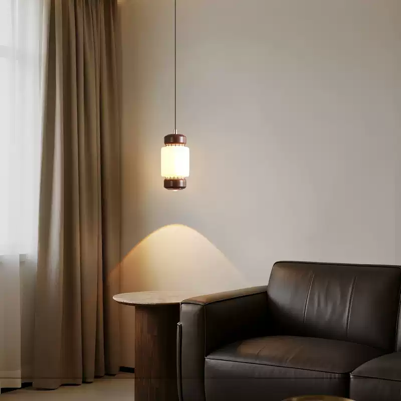 Kaito Walnut Cylinder Mini Pendant Light