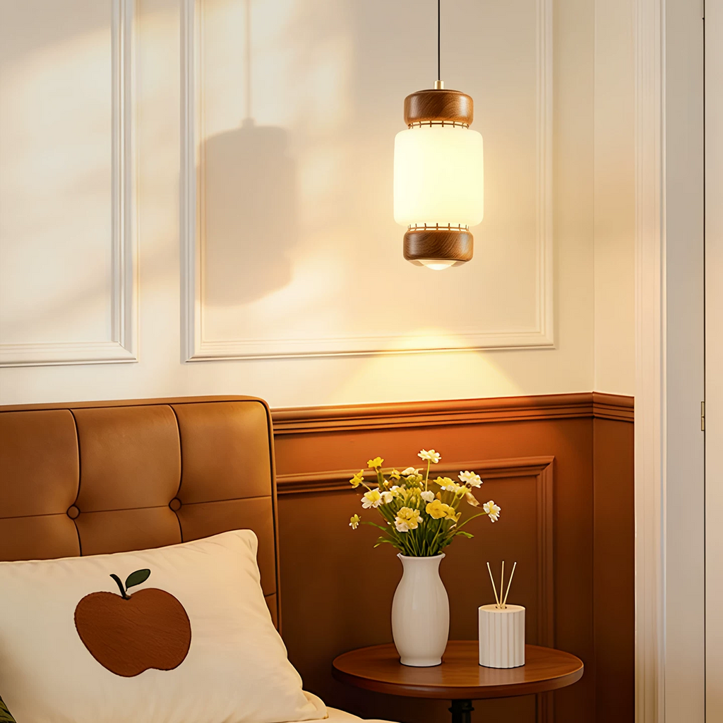 Kaito Walnut Cylinder Mini Pendant Light