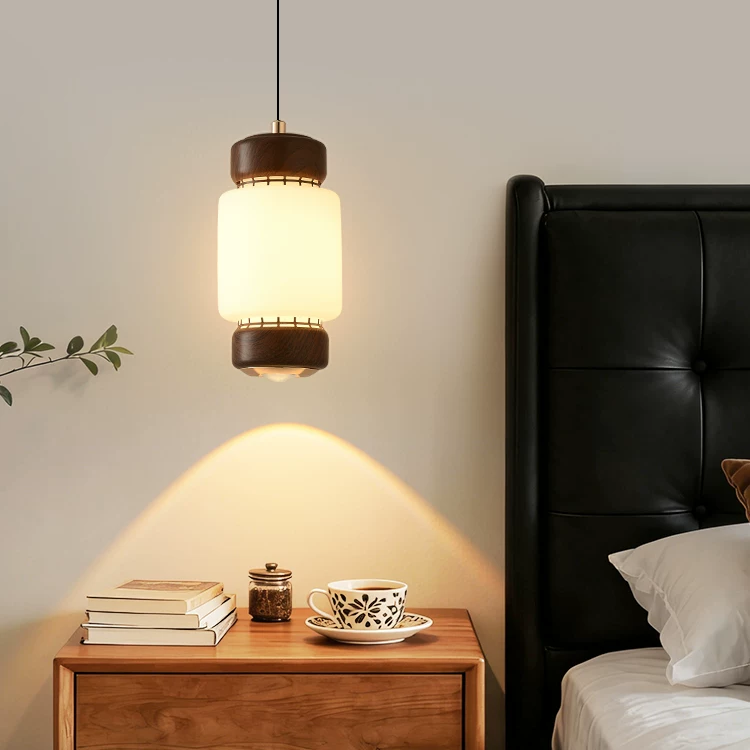 Kaito Walnut Cylinder Mini Pendant Light