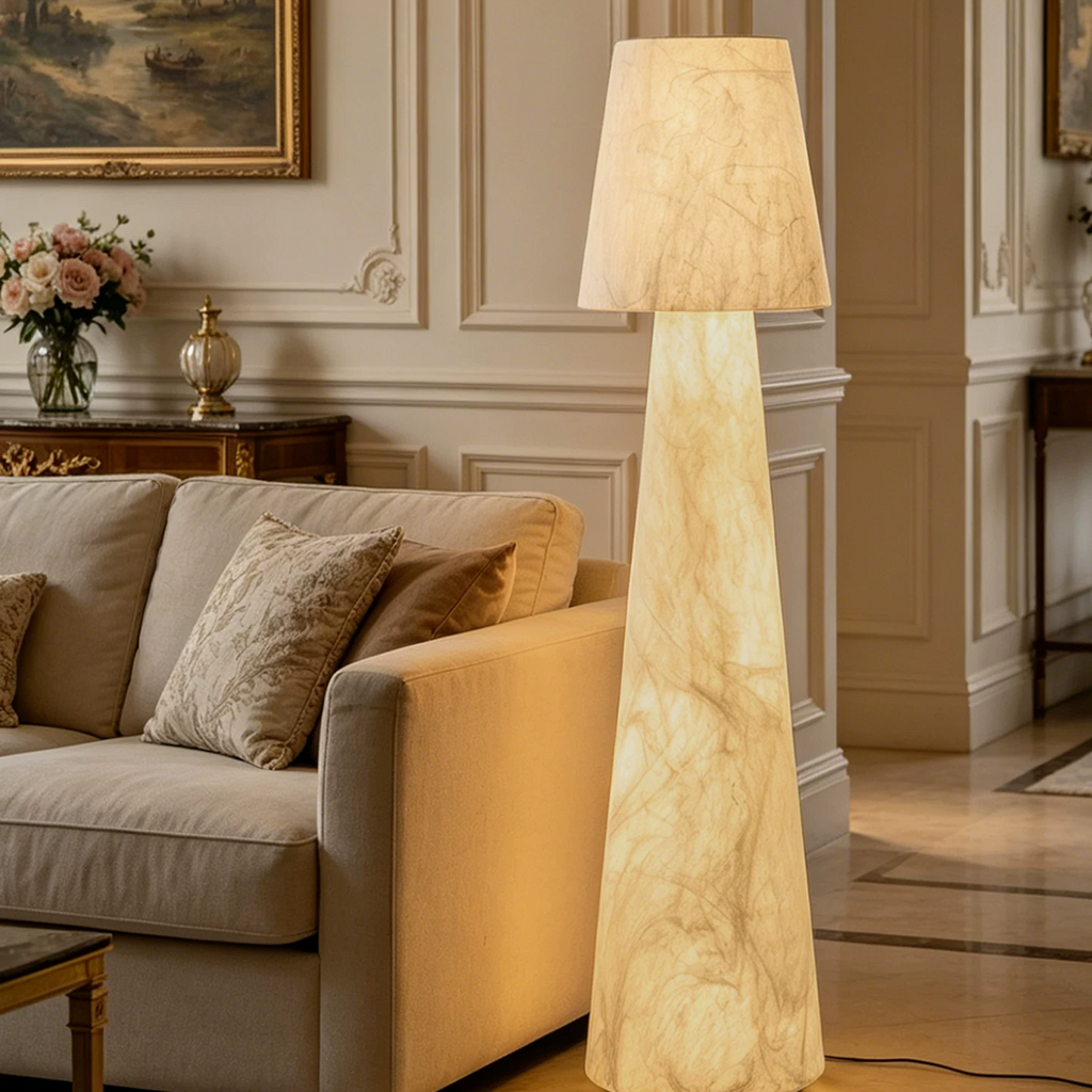 Kanso Tapered Silk Floor Lamp Glowryte