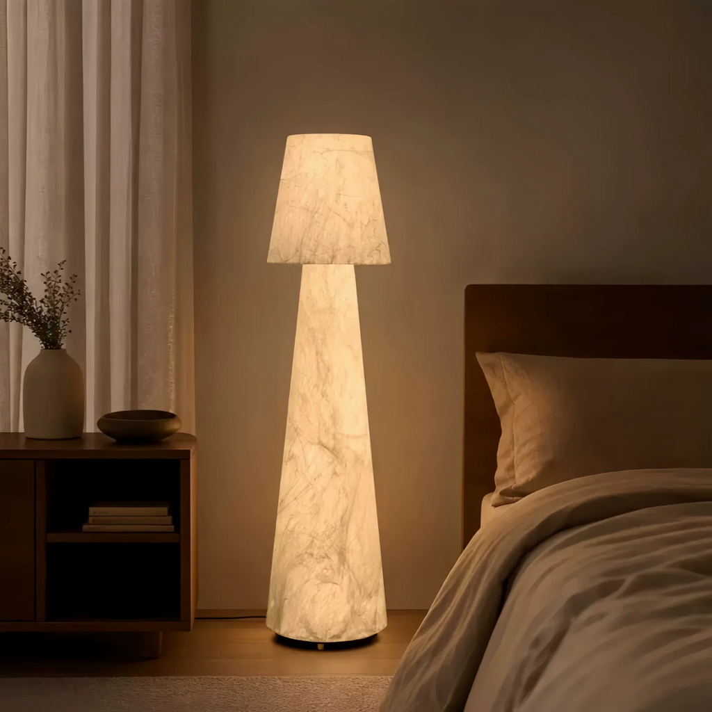 Kanso Tapered Silk Floor Lamp Glowryte