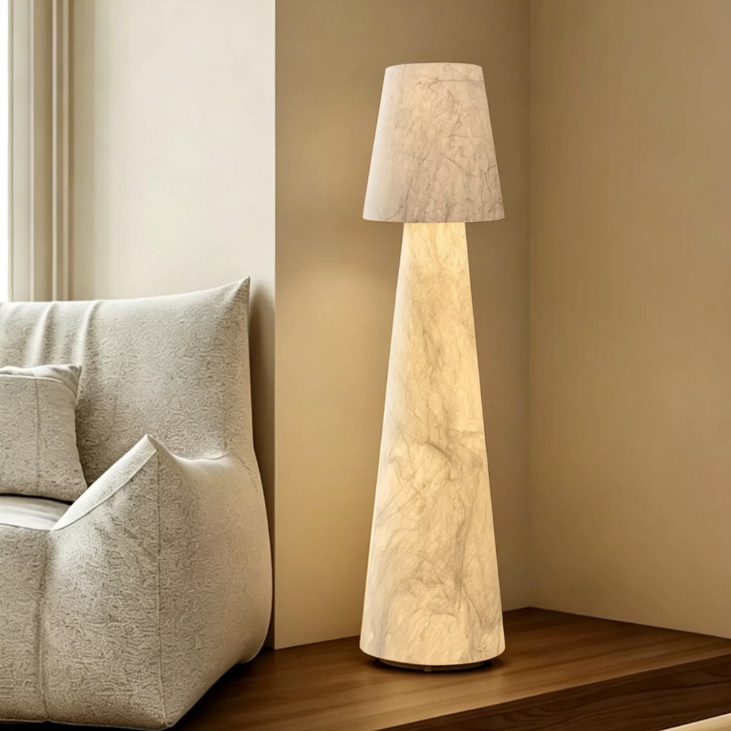 Kanso Tapered Silk Floor Lamp Glowryte