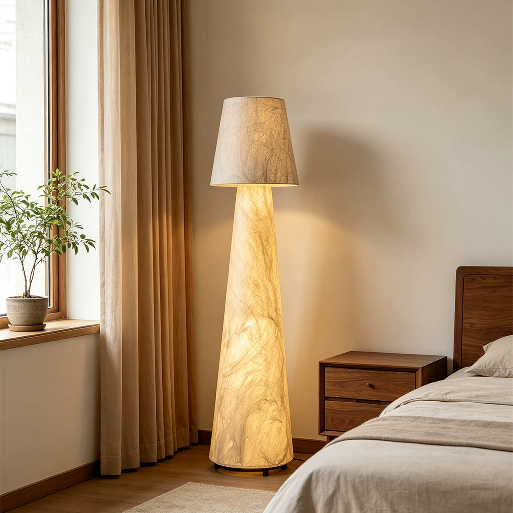 Kanso Tapered Silk Floor Lamp Glowryte