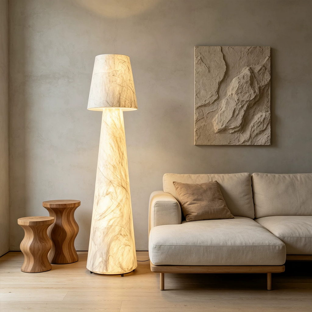 Kanso Tapered Silk Floor Lamp Glowryte