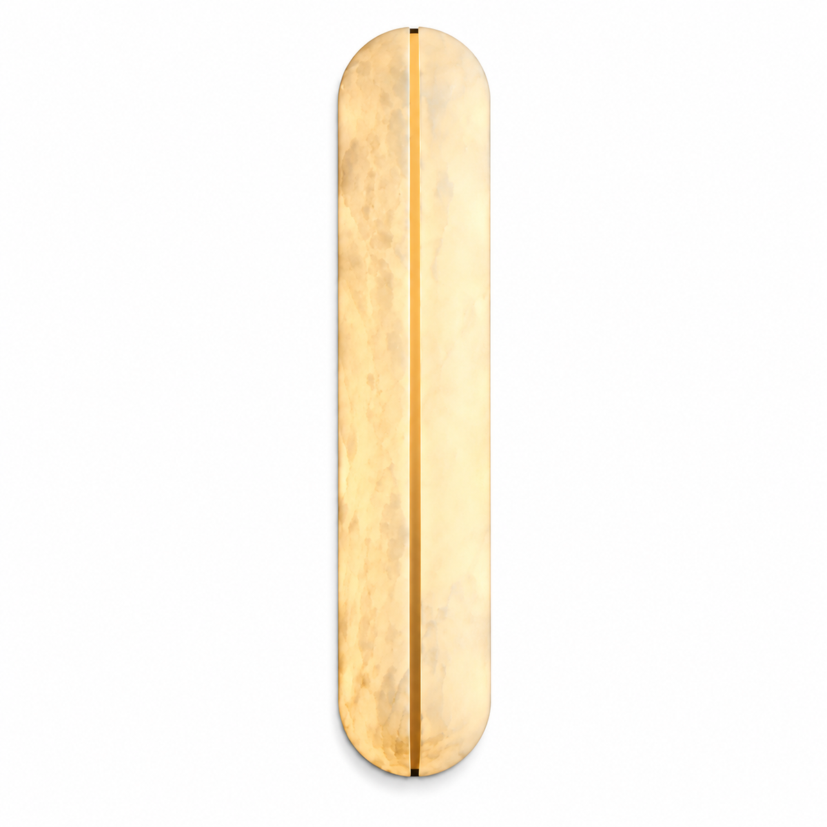 Kora Capsule Alabaster Wall Sconce Brass Glowryte