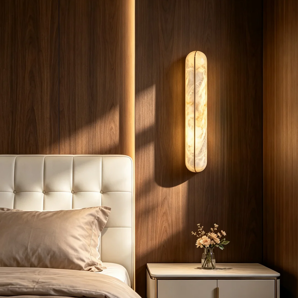 Kora Capsule Alabaster Wall Sconce Glowryte