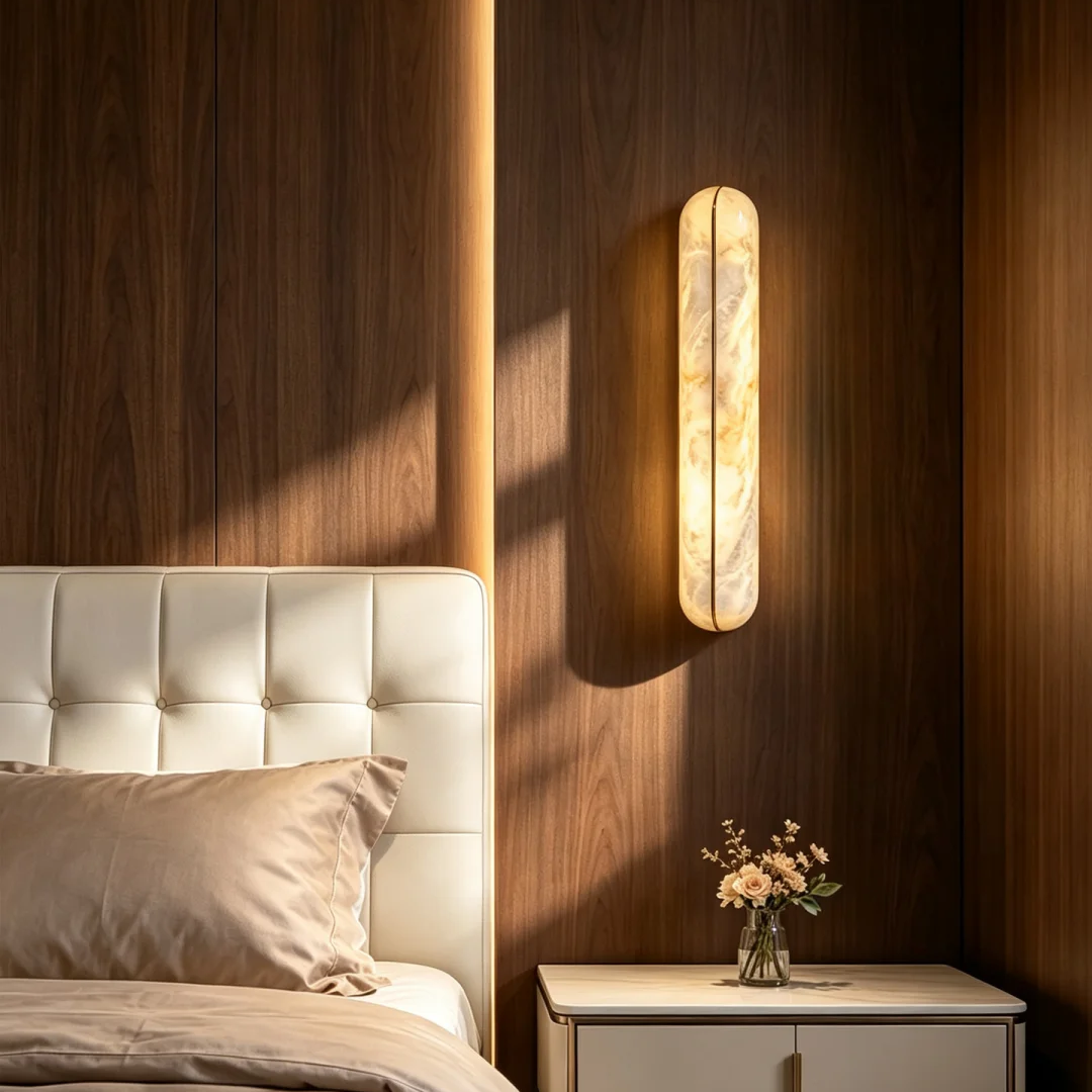 Kora Capsule Alabaster Wall Sconce Glowryte