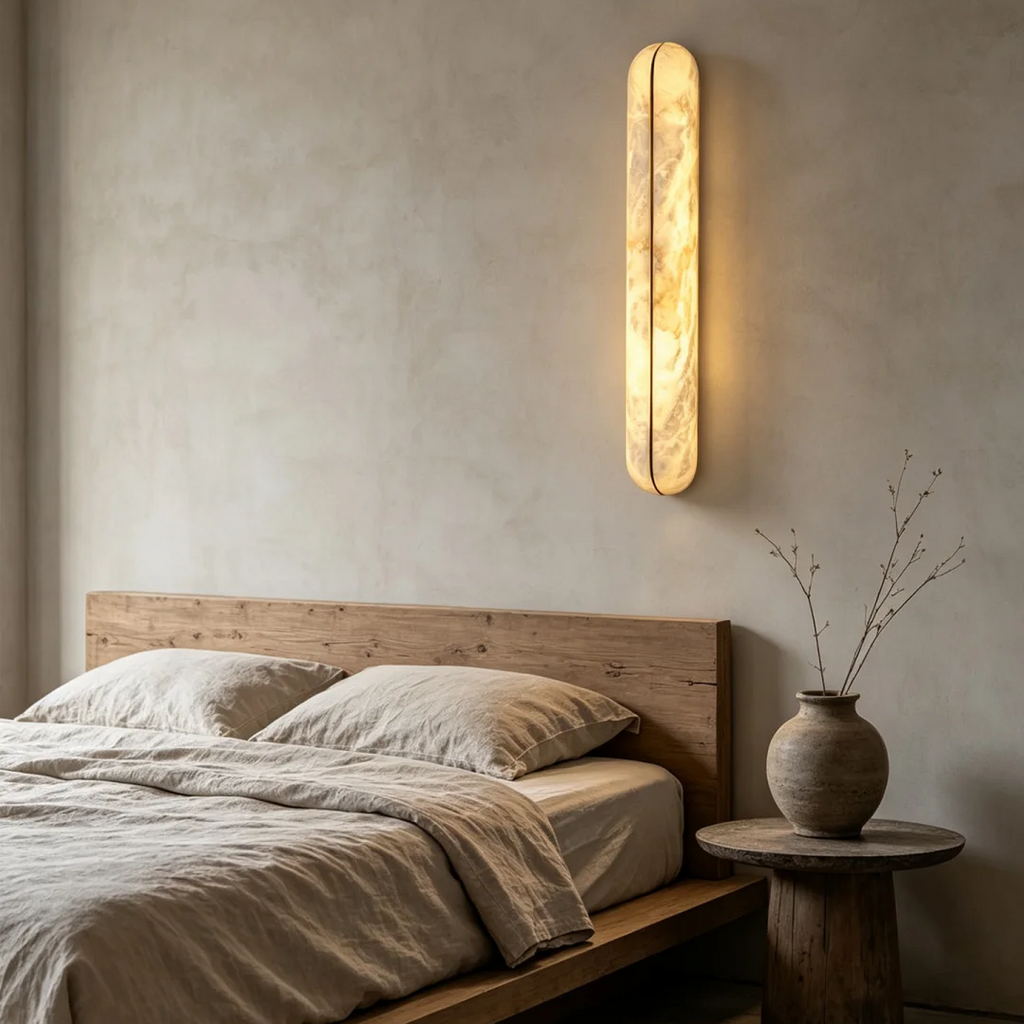 Kora Capsule Alabaster Wall Sconce Glowryte