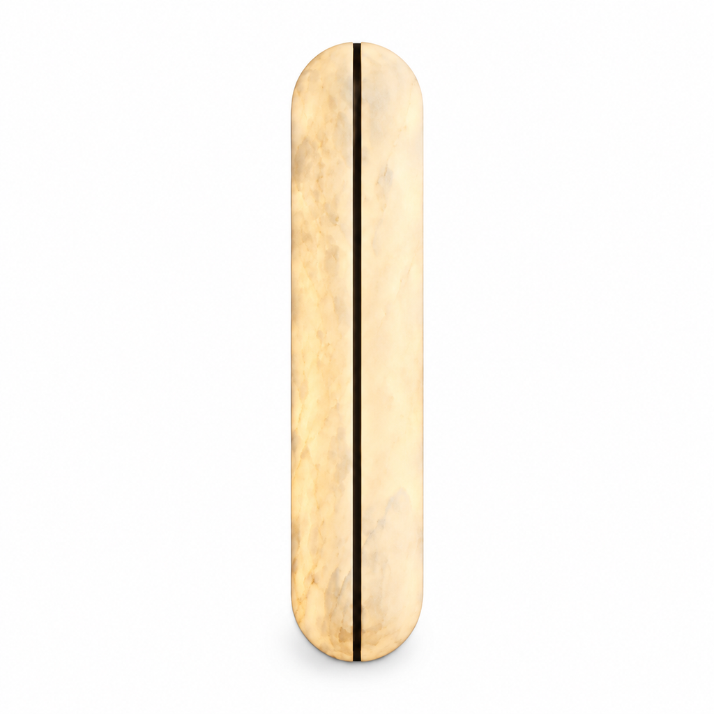 Kora Capsule Alabaster Wall Sconce Black Glowryte