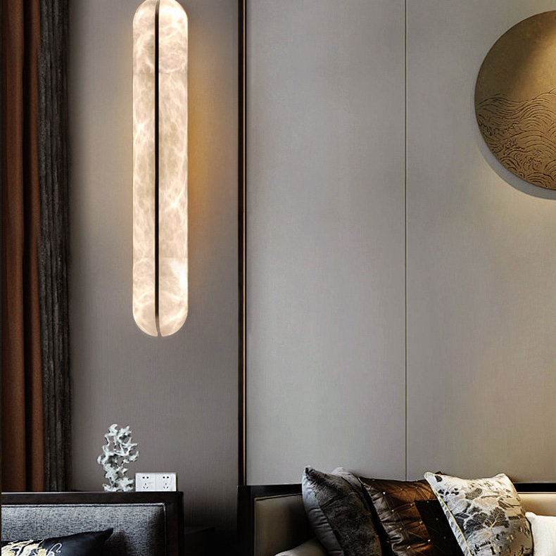 Kora Capsule Alabaster Wall Sconce Glowryte
