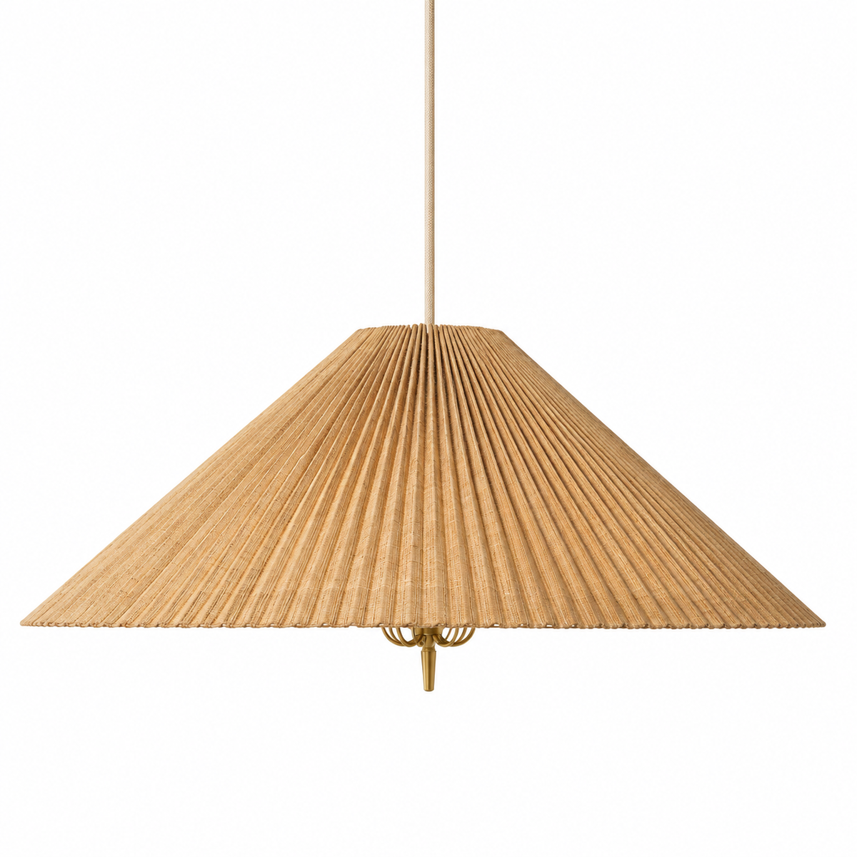 Kyoto Pleated Bamboo Cone Pendant Light Glowryte