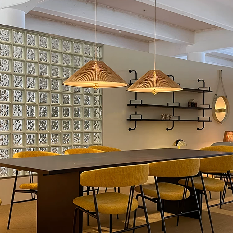 Kyoto Pleated Bamboo Cone Pendant Light Glowryte