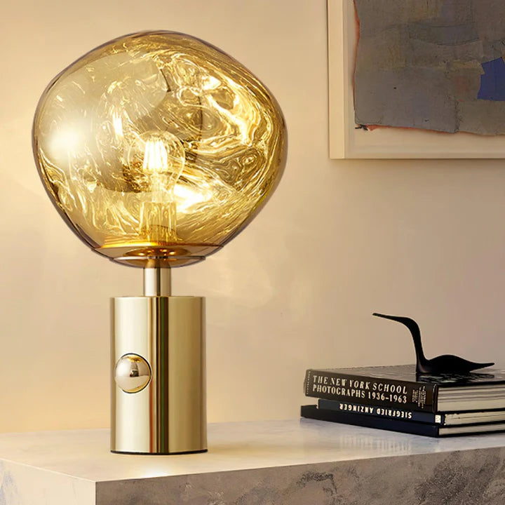 Lava Glow Table Lamp Dia 11" × H 16.9“ (Dia 28 × H 43 cm) Gold Glowryte