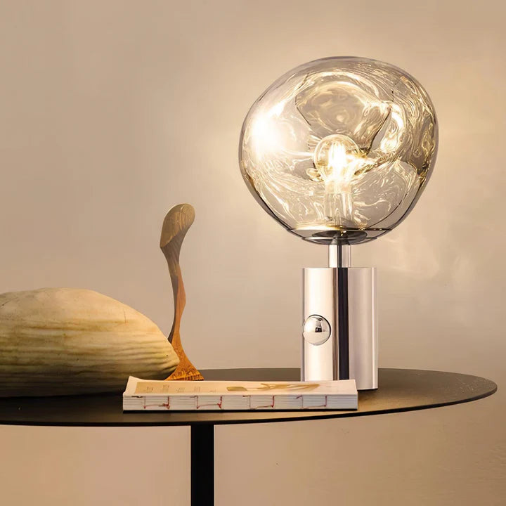Lava Glow Table Lamp Dia 11" × H 16.9“ (Dia 28 × H 43 cm) Silver Glowryte