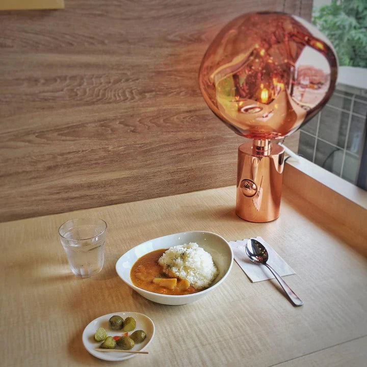 Lava Glow Table Lamp Dia 11" × H 16.9“ (Dia 28 × H 43 cm) Rose gold Glowryte