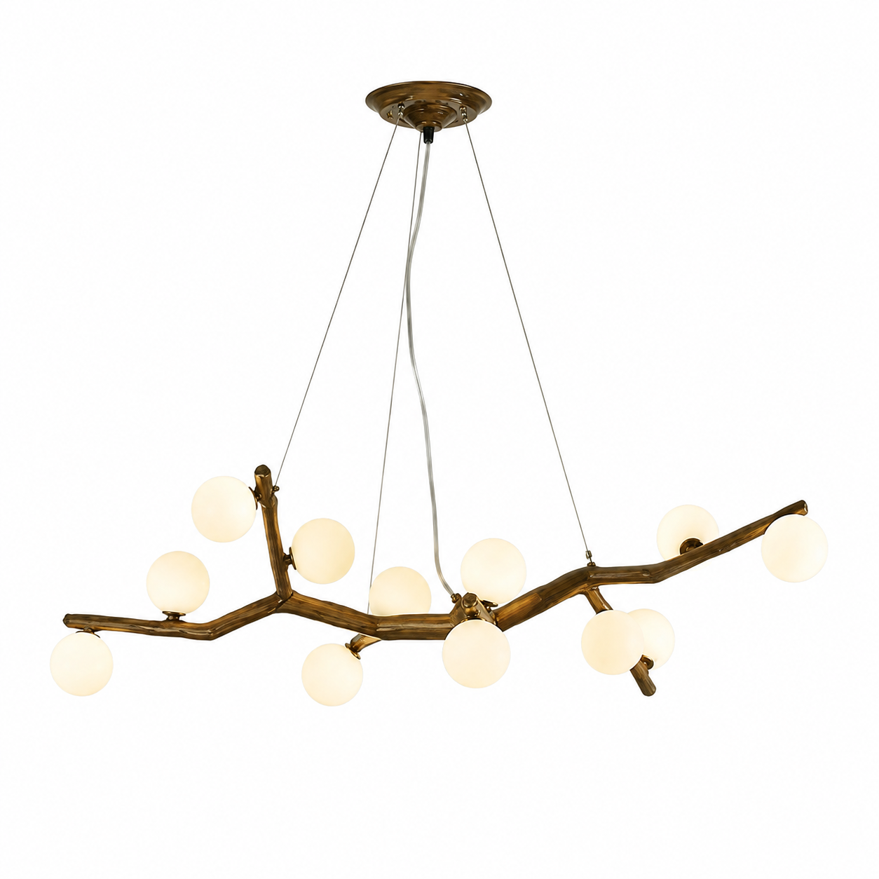 Luma Canopy Branch Chandelier Deep Walnut 12 Heads 39.4″ (100 cm) Glowryte