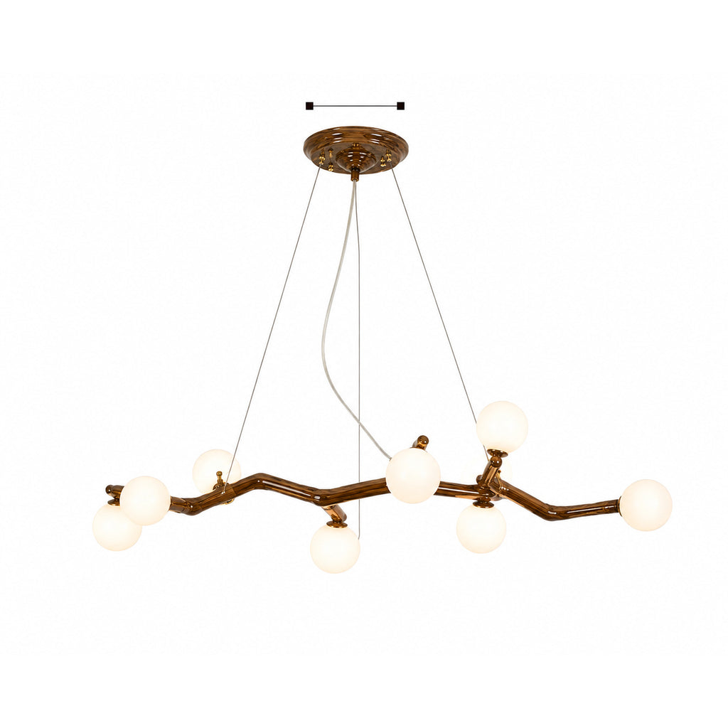 Luma Canopy Branch Chandelier Deep Walnut 8 Heads 26″ (66 cm) Glowryte