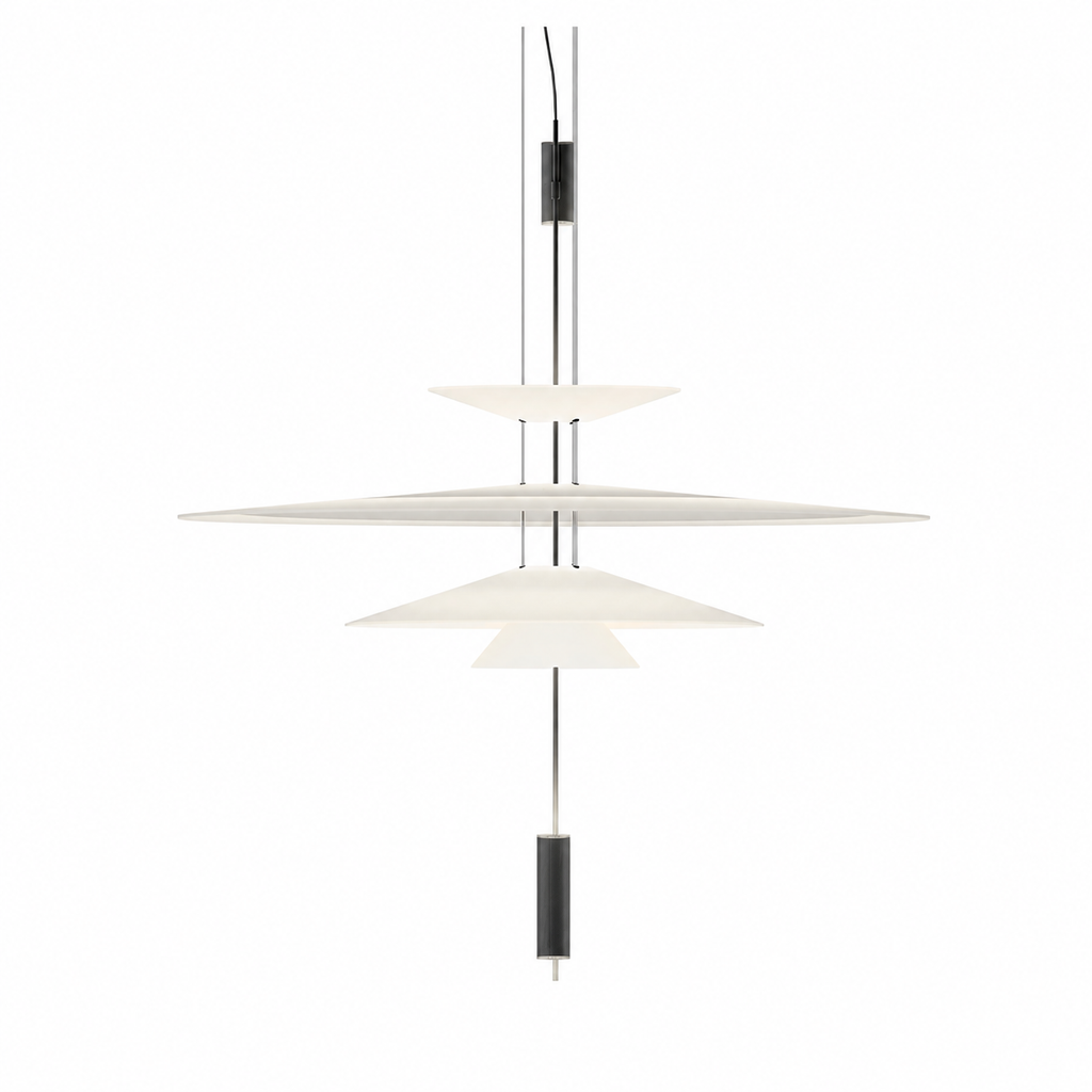 Luma Flamingo Stacked Disc Chandelier 4-Tier: Dia 11.8″+35.4″+19.7″+7.8″ (30+90+50+20 cm) Glowryte