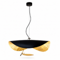 Luma Lederam Gold Foil Disc Pendant Black+Gold Dia 23.6″ (60 cm) — Single Head Glowryte