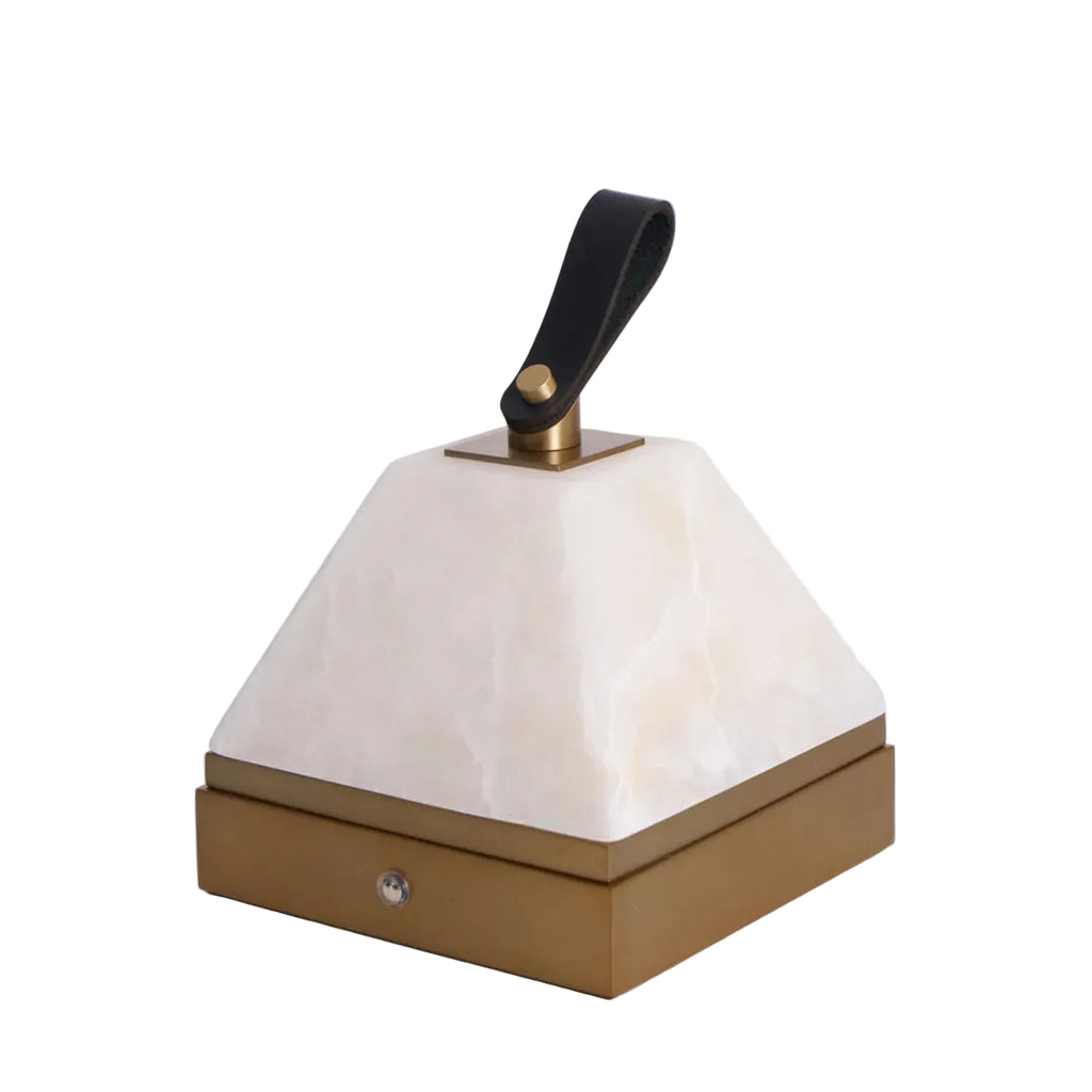 Pyramid Alabaster Portable Table Lamp Glowryte