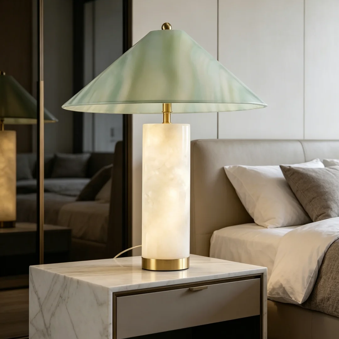 Lyra Alabaster Column Table Lamp