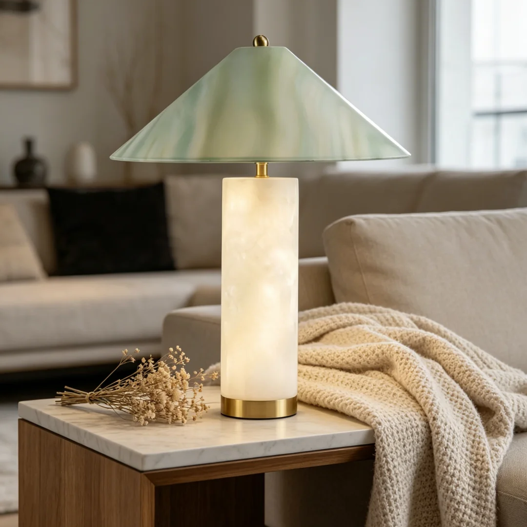 Lyra Alabaster Column Table Lamp
