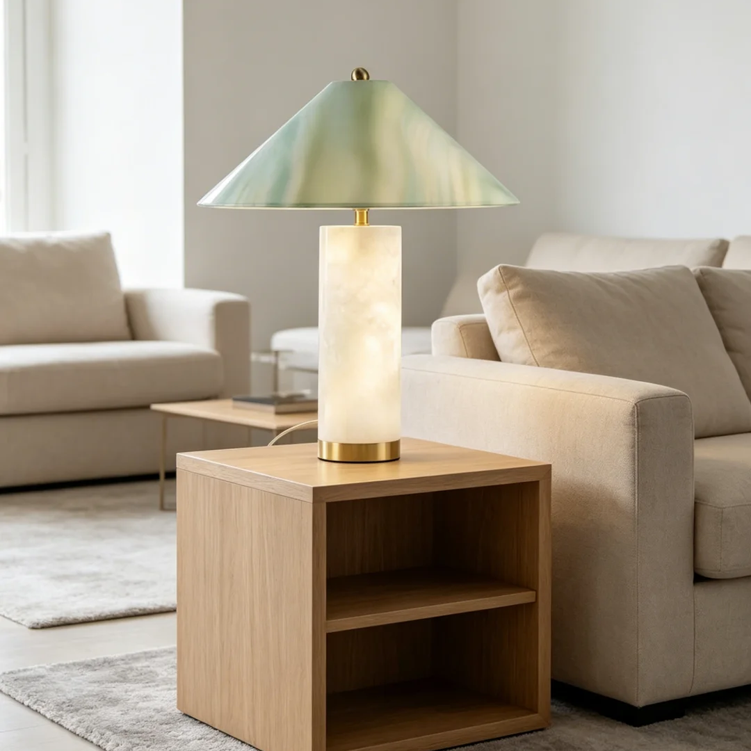 Lyra Alabaster Column Table Lamp