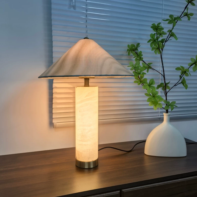 Lyra Alabaster Column Table Lamp