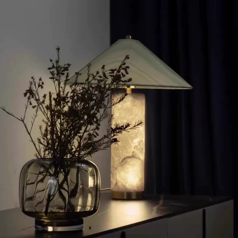 Lyra Alabaster Column Table Lamp