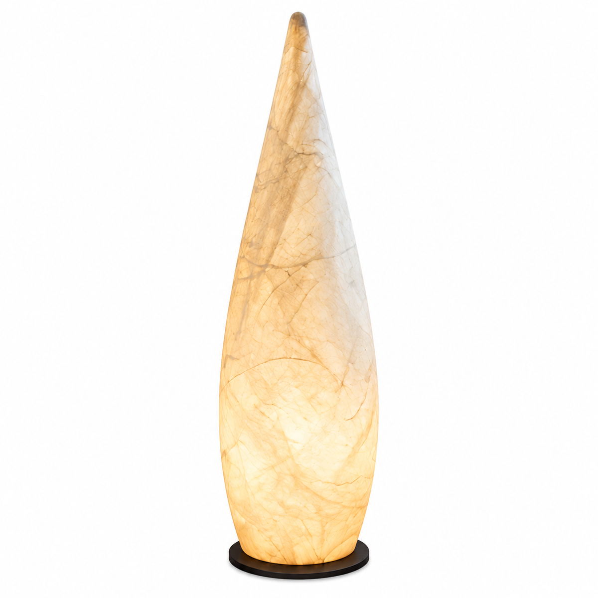 Mayu Teardrop Silk Floor Lamp Large: Dia 18.1" × H 59.4" (Dia 46 × H 151 cm) Glowryte