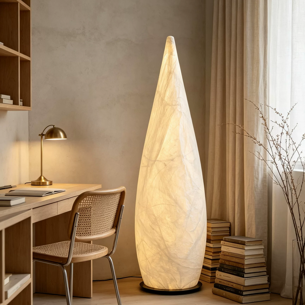 Mayu Teardrop Silk Floor Lamp Glowryte