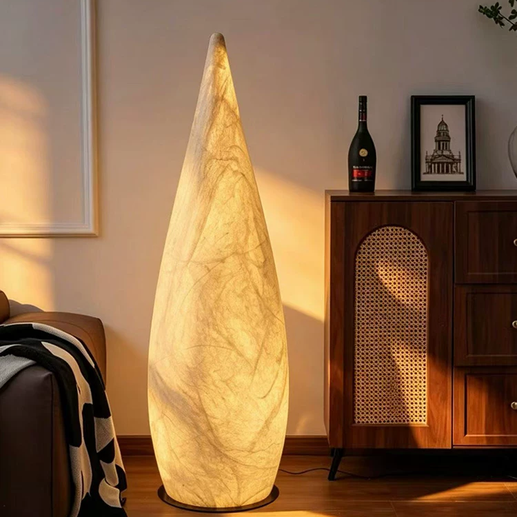 Mayu Teardrop Silk Floor Lamp Glowryte