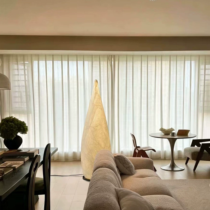 Mayu Teardrop Silk Floor Lamp Glowryte