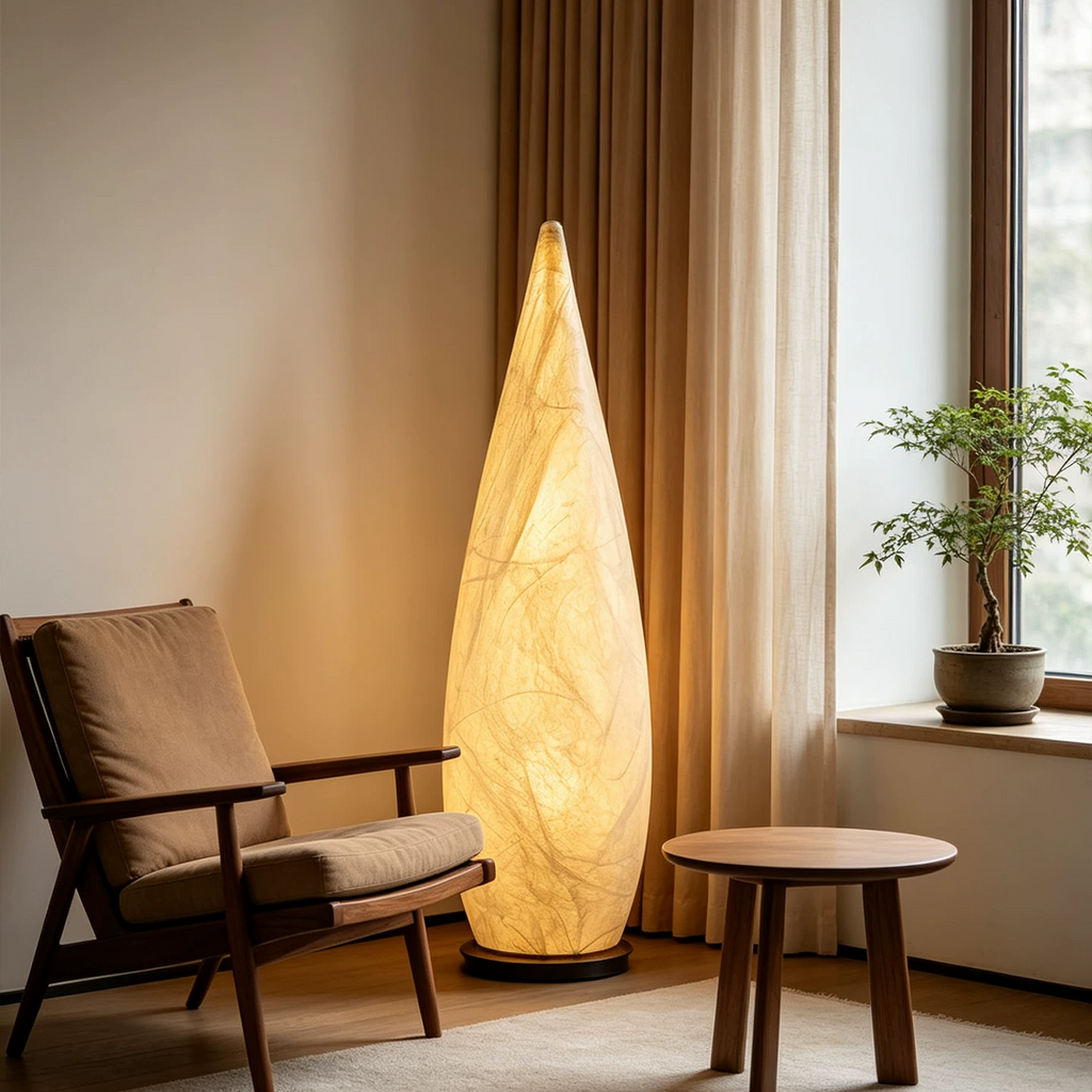 Mayu Teardrop Silk Floor Lamp Glowryte