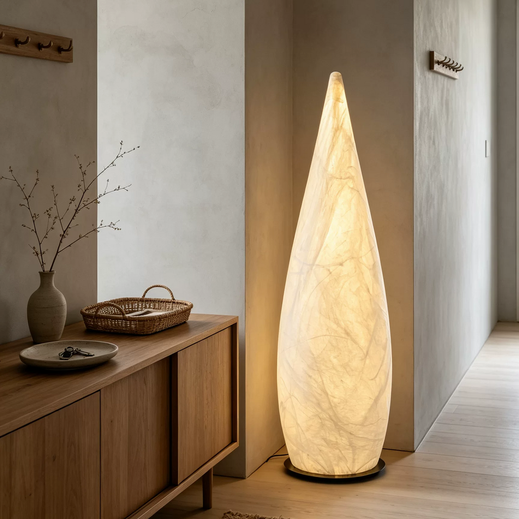 Mayu Teardrop Silk Floor Lamp Glowryte