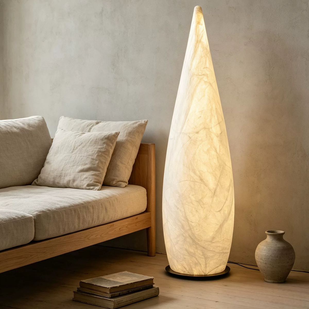 Mayu Teardrop Silk Floor Lamp Glowryte