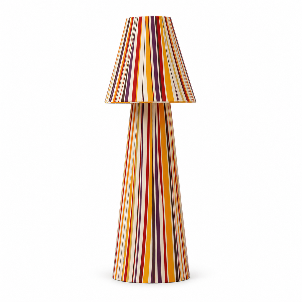 Milano Multistripe Fabric Sculptural Floor Lamp Glowryte