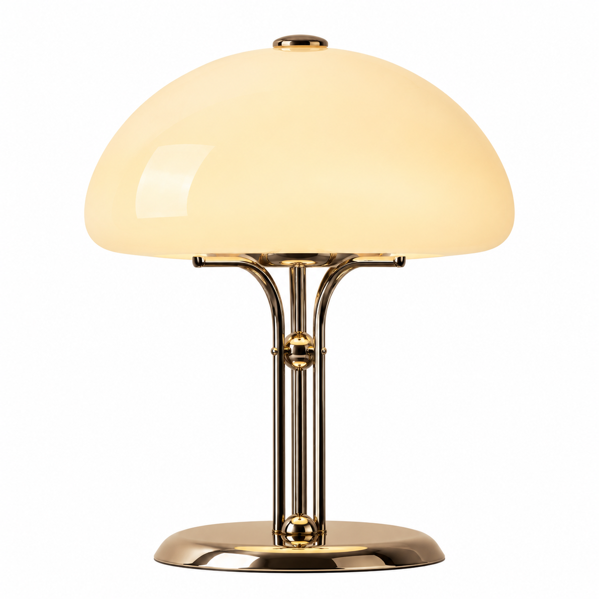 Milo Bauhaus Glass Mushroom Table Lamp Frost White Glowryte