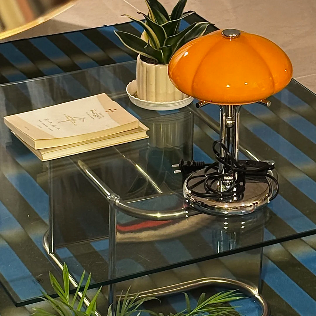Milo Bauhaus Glass Mushroom Table Lamp Glowryte