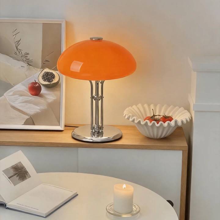Milo Bauhaus Glass Mushroom Table Lamp Glowryte