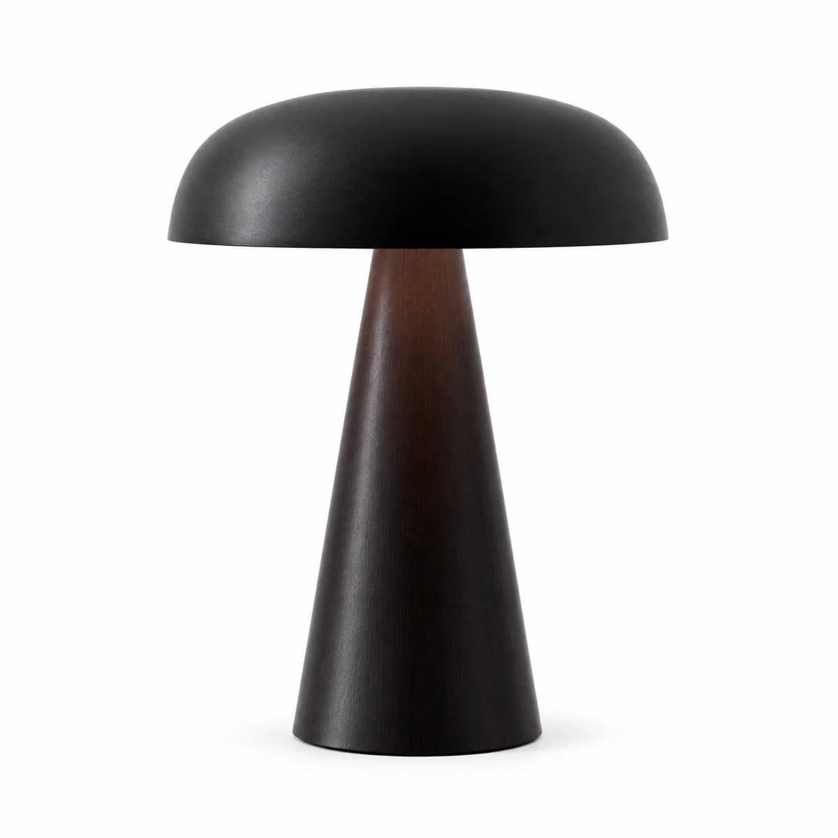 Como Portable Mushroom Table Lamp Matte Black Glowryte