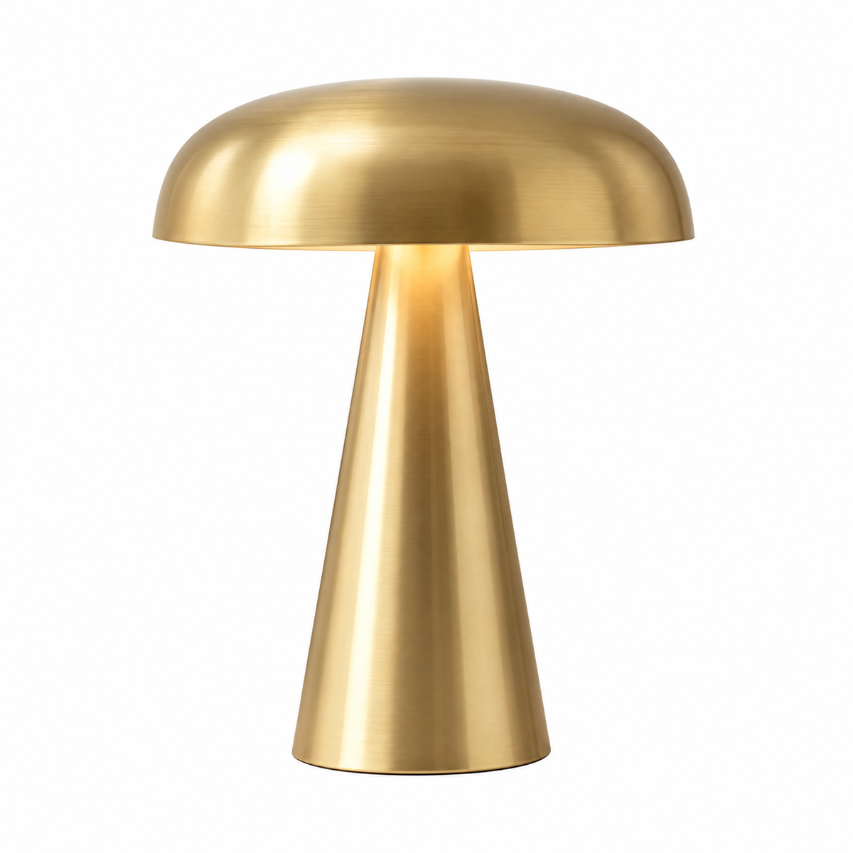 Como Portable Mushroom Table Lamp Brushed Brass Glowryte