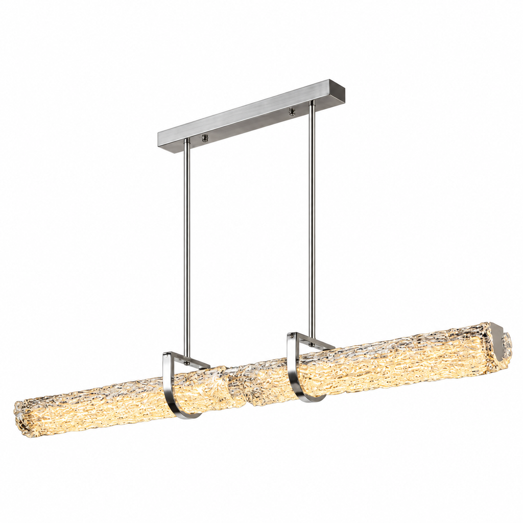 Livia Glacier Glass Linear Pendant Light Glowryte